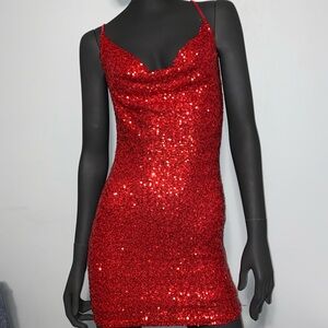 Forever 21 Sparkling Red Mini Dress
